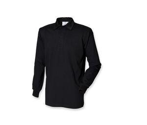 Front Row FR100 - Long Sleeve Plain Rugby Shirt Black