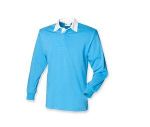 Front Row FR100 - Effen rugbyshirt met lange mouwen Surf Blue