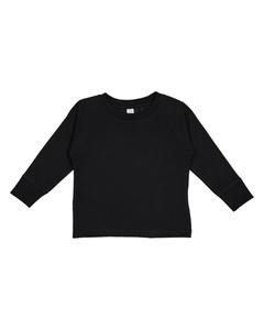 Rabbit Skins 3311 - T-shirt à manches longues pour tout-petit, 5,5 oz Noir