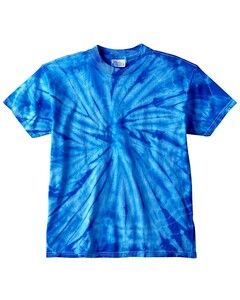 Tie-Dye CD100Y - Youth 5.4 oz., 100% Cotton Tie-Dyed T-Shirt Spider Royal