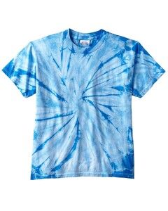 Tie-Dye CD100Y - Youth 5.4 oz., 100% Cotton Tie-Dyed T-Shirt Spider Baby Blue