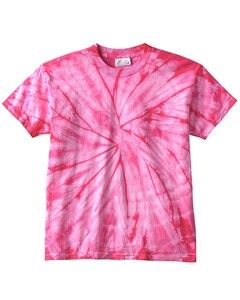 Tie-Dye CD100Y - Youth 5.4 oz., 100% Cotton Tie-Dyed T-Shirt Spider Pink