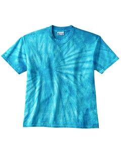 Tie-Dye CD100Y - Youth 5.4 oz., 100% Cotton Tie-Dyed T-Shirt Spdr Trquoise