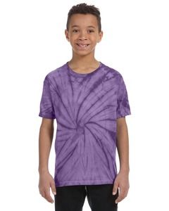 Tie-Dye CD100Y - Youth 5.4 oz., 100% Cotton Tie-Dyed T-Shirt Spider Purple