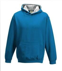 AWDis Hoods JH03J - Kids varsity hoodie Sapphire Blue/ Heather Grey
