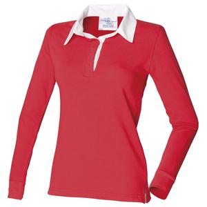 Front Row FR101 - Camisola simples de rugby de manga comprida para mulher
