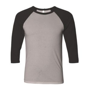 Bella+Canvas 3200 - Tee-shirt à manches 3/4 Grey/Charcoal Black Triblend