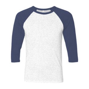 Bella+Canvas 3200 - Unisex 3/4-Sleeve Baseball T-Shirt White Fleck/Navy Triblend