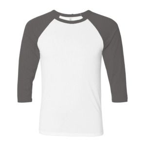 Bella+Canvas 3200 - Tee-shirt à manches 3/4 Blanc/Asphalte