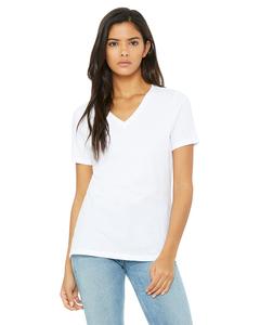 Bella+Canvas 6405 - t-shirt jersey Missy à manches courtes et encolure en V Blanc