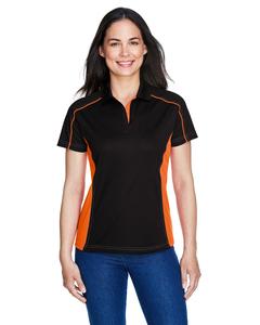 Ash City Extreme 75113 - Fuse Polos Ladies' Snag Protection Plus Color-Block Polos  Black/Orange