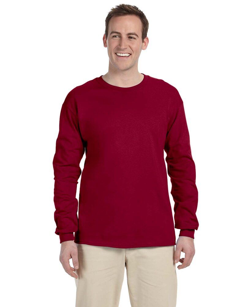 Gildan Mens G240 Ultra Cotton Long Sleeve T-Shirt Red