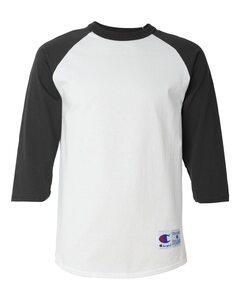 Champion T137 - Raglan Baseball T-Shirt White/ Black