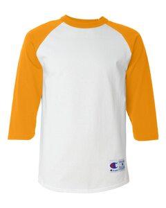 Champion T137 - Raglan Baseball T-Shirt White/ Gold