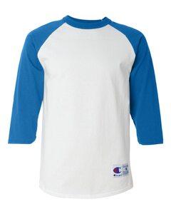 Champion T137 - Raglan Baseball T-Shirt White/ Team Blue