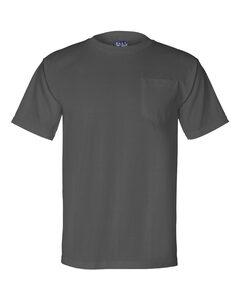 Bayside 3015 - Union-Made Short Sleeve T-Shirt with a Pocket Charcoal