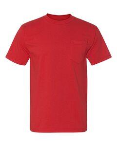 Bayside 3015 - Union-Made Short Sleeve T-Shirt with a Pocket Roja