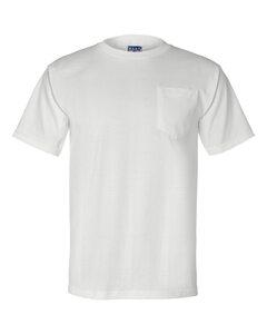 Bayside 3015 - Union-Made Short Sleeve T-Shirt with a Pocket Blanca