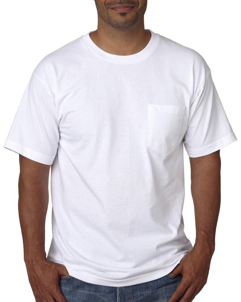 Bayside Apparel USA-Made Short Sleeve T-Shirt with a Pocket 4XL Bright Orange
