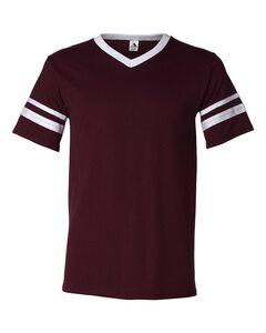 Augusta Sportswear 360 - V-Neck Jersey with Striped Sleeves Maroon/ White