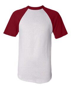 Augusta Sportswear 423 - Short Sleeve Baseball Jersey White/ Red