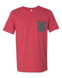 Bella+Canvas 3021 - Jersey Pocket T-Shirt Heather Red/ Deep Heather