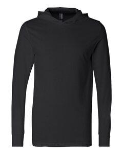 Bella+Canvas 3512 - Unisex Long Sleeve Jersey Hooded T-Shirt Black