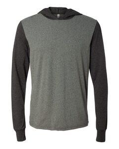 Bella+Canvas 3512 - Unisex Long Sleeve Jersey Hooded T-Shirt Deep Heather/ Dark Grey Heather
