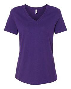 Bella+Canvas 6405 - Relaxed Short Sleeve Jersey V-Neck T-Shirt Team Purple