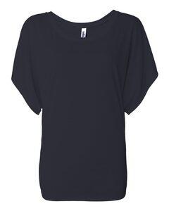 Bella+Canvas 8821 - Ladies' Flowy Draped Sleeve Dolman T-Shirt Midnight