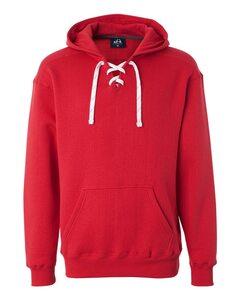 J. America 8830 - Sport Lace Hooded Sweatshirt Roja