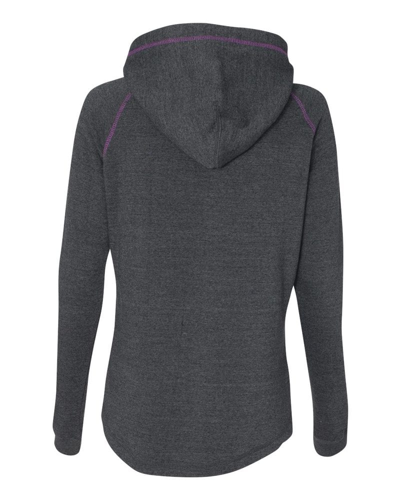 J. America 8876 - Ladies' 1/2 Zip Triblend Hooded Sweatshirt