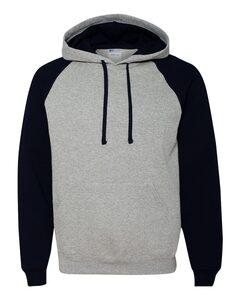 JERZEES 96CR - Nublend® Colorblocked Hooded Pullover Sweatshirt Oxford/ Black