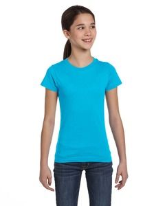 LAT 2616 - Girls' Fine Jersey Longer Length T-Shirt Aqua