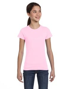LAT 2616 - Girls' Fine Jersey Longer Length T-Shirt Pink