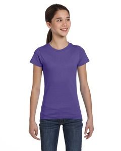 LAT 2616 - Girls' Fine Jersey Longer Length T-Shirt Purple