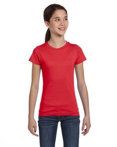 LAT 2616 - Girls' Fine Jersey Longer Length T-Shirt Red
