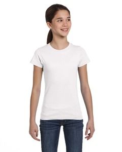 LAT 2616 - Girls' Fine Jersey Longer Length T-Shirt White