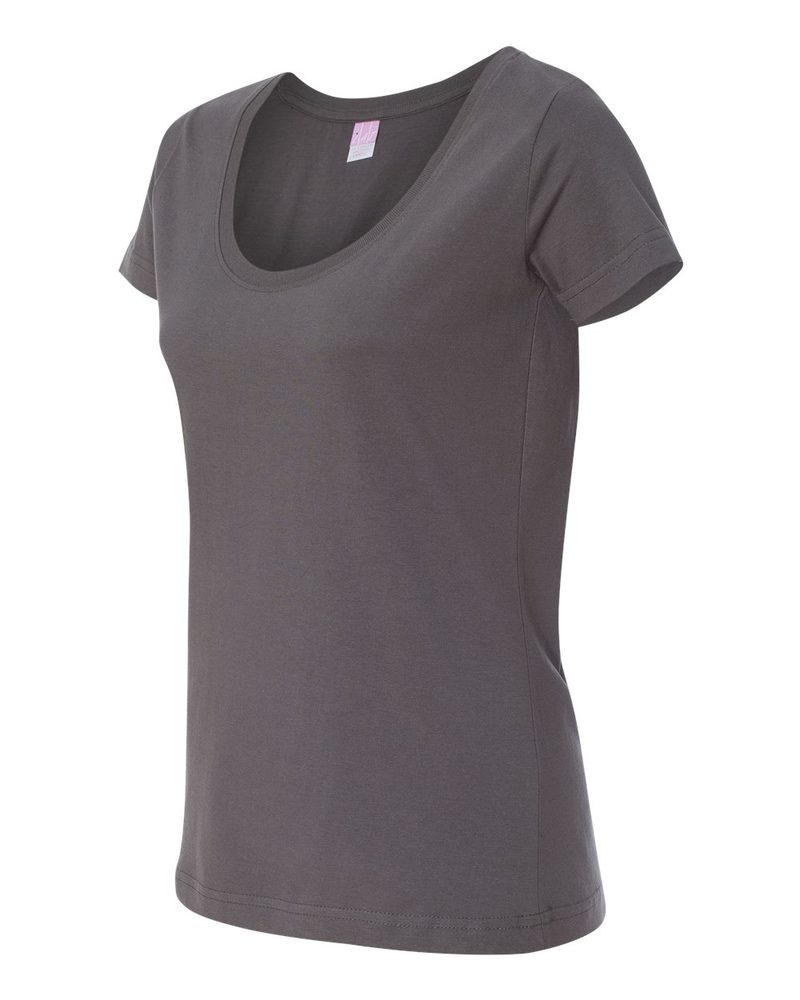 LAT 3504 - Ladies' Fine Jersey Deep Scoop Longer Length T-Shirt