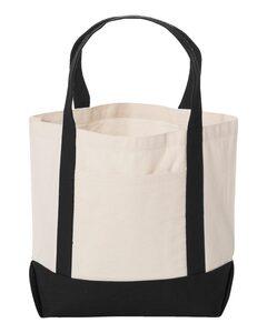 Liberty Bags 8867 - Bolsa pequeña de lona de algodón Seaside Negro