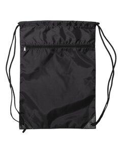Liberty Bags 8888 - Denier Nylon Zippered Drawstring Backpack Black