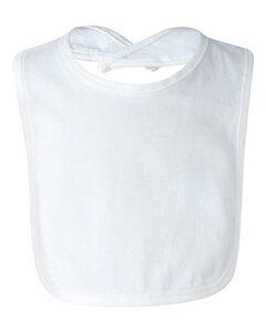 Rabbit Skins 1005 - Babero jersey One-ply de Velcro Blanca