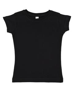 Rabbit Skins 3316 - Fine Jersey Toddler Girl's T-Shirt Negro