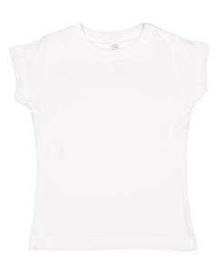 Rabbit Skins 3316 - Fine Jersey Toddler Girl's T-Shirt Blanca