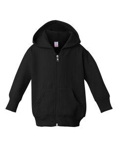 Rabbit Skins 3446 - Infant Hooded Full-Zip Sweatshirt Negro