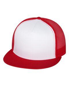 Yupoong 6006 - Five-Panel Classic Trucker Cap Red/ White/ Red