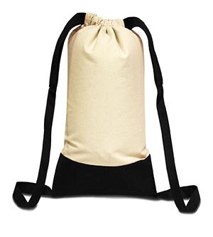 Liberty Bags 8876 - Cotton Canvas Contrast Bottom Drawstring Backpack