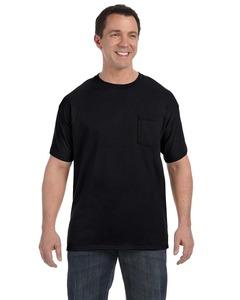 Hanes 5590 - T-Shirt with a Pocket Black