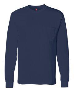 Hanes 5596 - Tagless® Long Sleeve T-Shirt with a Pocket Marina