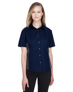 Ash City North End 77042 - Fuse Ladies' Color-Block Twill Shirts Classic Navy